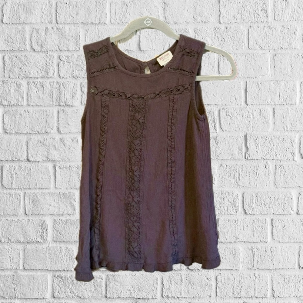 Mossimo Supply Co. Purple Ruffled Sleeveless Tank Top Size XS